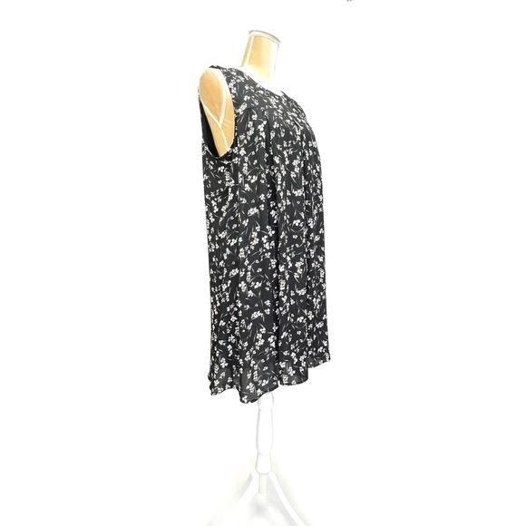 DR2 Black Floral Dress Size Large Black Gray Sleeveless Tent Trapeze New NWT - Picture 4 of 8
